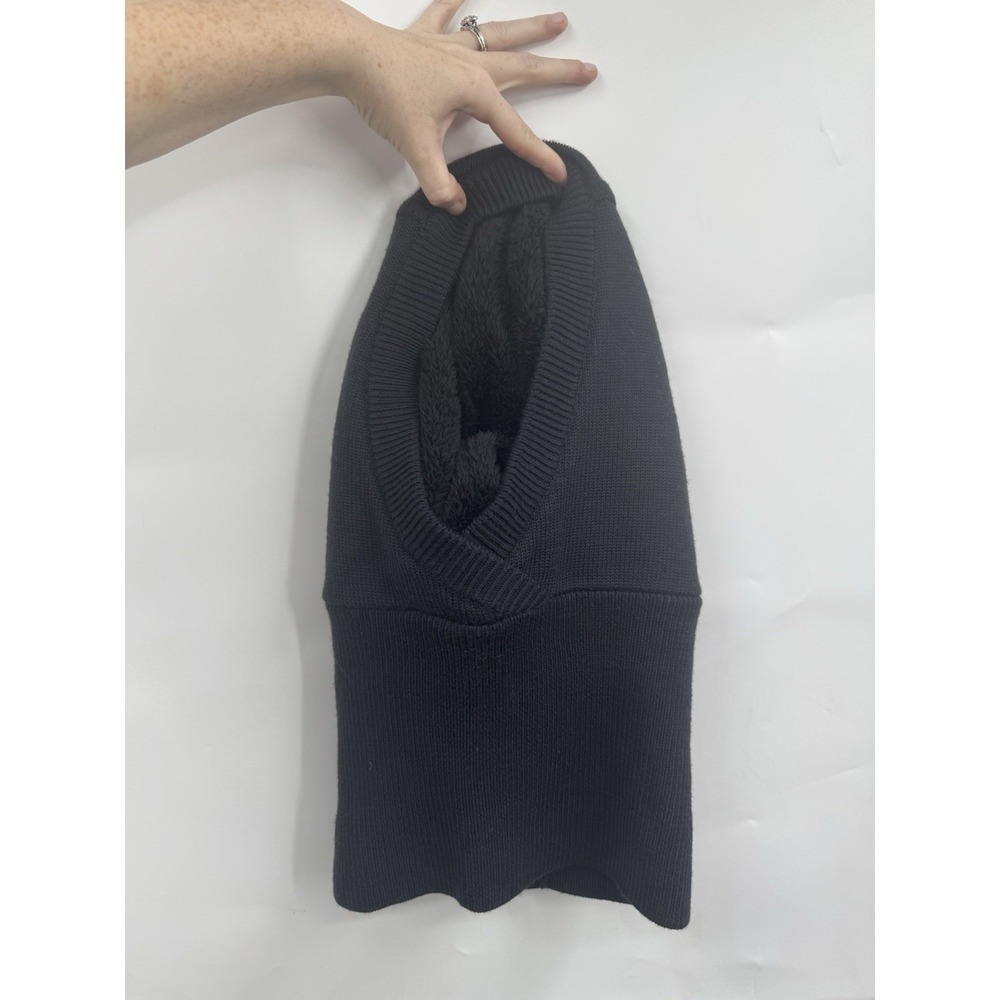 Lululemon Black Knit Fleece Lined Balaclava Hat Head Cover Winter Athleisure